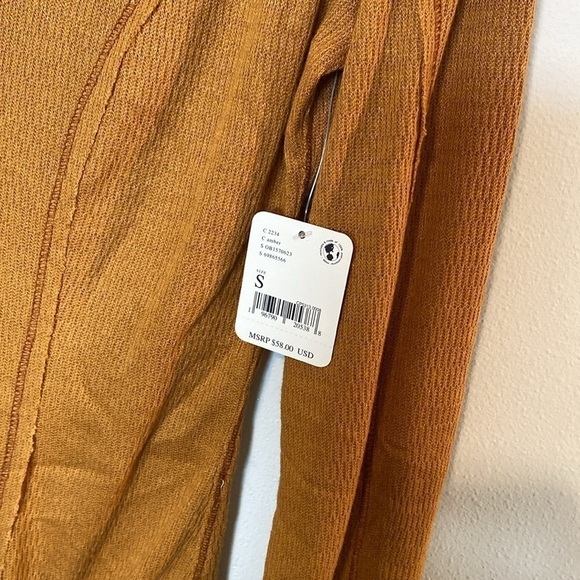 Free People | Sloane Bodysuit textured  Amber Rust mid button up long sleeve s - Picture 9 of 14